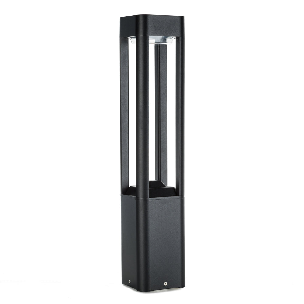 Lámpara Pie LED Exterior IP54  120x600mm 10W Negra Aluminio + PC [SL19-C002A_B-WW]