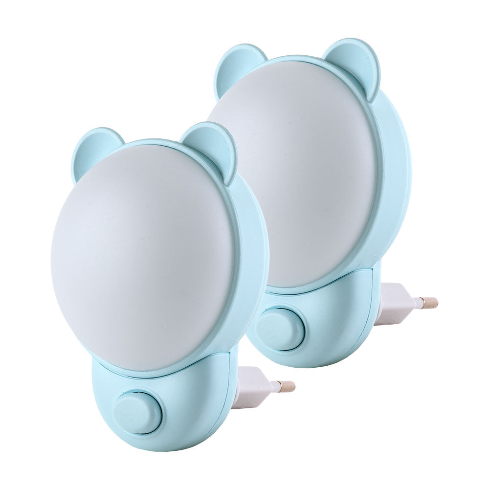 Pack 2 Lampara nocturna de pared LED Infantil quitamiedos y recargable "Bear"