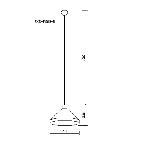 Lámpara Colgante Estilo Nórdico Aluminio Ø 270Mm (Sin Bombilla) Negro Harley [SKD-P005-B]