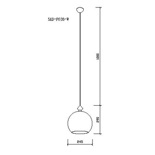 Lámpara Colgante Estilo Nórdico Aluminio Ø 240Mm (Sin Bombilla) Blanco Daniela [SKD-P035-W]