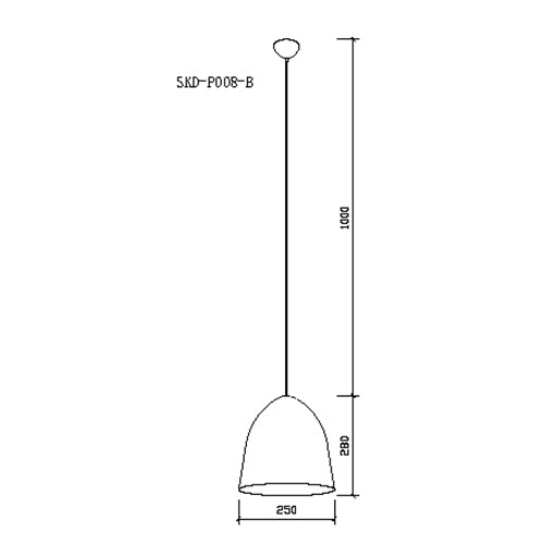 Lámpara Colgante Estilo Nórdico Aluminio Ø 250Mm (Sin Bombilla) Negro Catherine [SKD-P008-B]