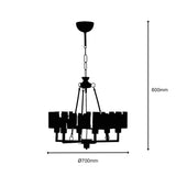 Lámpara Colgante "8317" Metal/Cristal Negro E27 Sin Bombilla [OPV-534LUN3113]