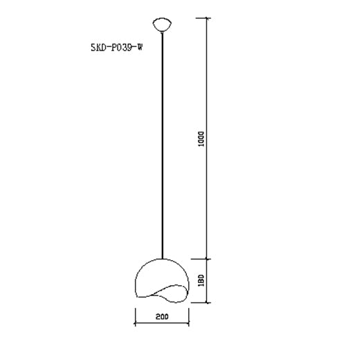 Lámpara Colgante Estilo Nórdico Aluminio Ø 200Mm (Sin Bombilla) Blanco Brooke [SKD-P039-W]