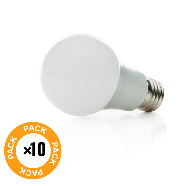 Pack 10 Lámparas LEDs Esférica Aluminio/PC E27 7W 630Lm 30.000H