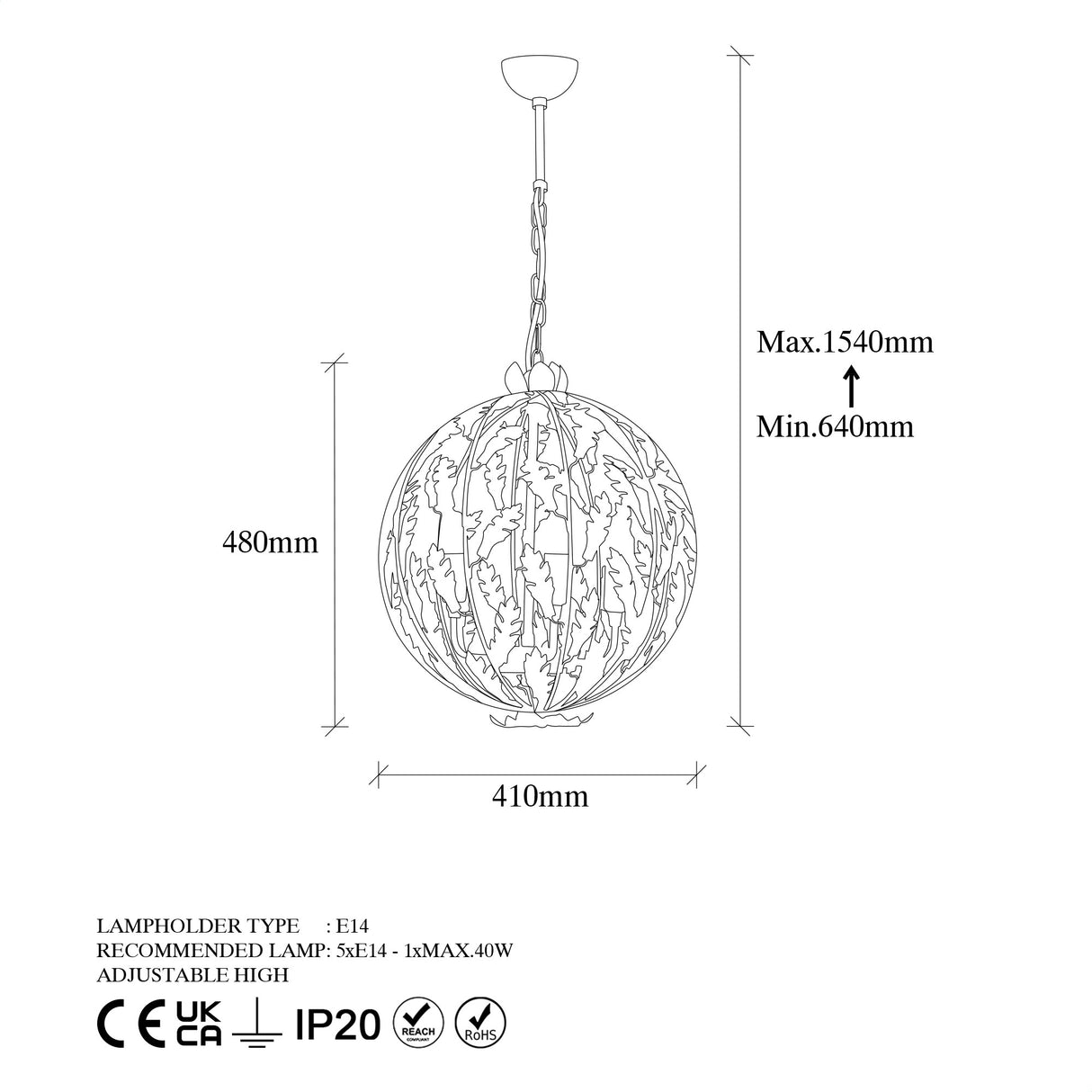 Lámpara Colgante "Divinopolis" [OPV-942FLG1292]