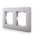 Marco PANASONIC NOVELLA 2 elementos Montaje Horizontal/Vertical , Tecnopolímero, Color Plata (compatible Mecanismo KARRE)