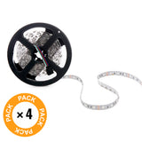 Pack 4 Tiras LED 72W 4200Lm 300 X SMD5050 12VDC IP33 x5M 30.000H [PL-219012-RGB-IP33-PK4-AP]