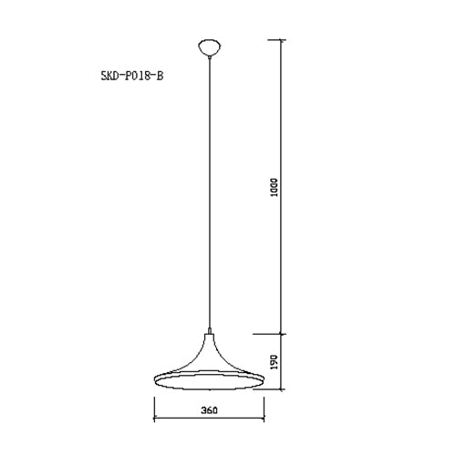 Lámpara Colgante Estilo Nórdico Aluminio Ø 360Mm (Sin Bombilla) Negro Juliette [SKD-P018-B]