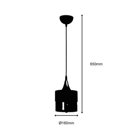 Lámpara Colgante "8318" Metal/Cristal Negro E27 Sin Bombilla [OPV-534LUN3118]