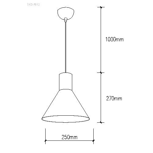 Lámpara Colgante Estilo Nórdico Aluminio Ø 250Mm (Sin Bombilla) Negro Angelina [SKD-P012-B]