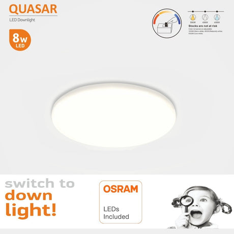 Luminaria TODO EN UNO. Downlihgt LED con selector de color de luz (cálida, neutra o fría), NO Flicker (sin parpadeos), Driver integrado, Sistema mejorado de disipación térmica.