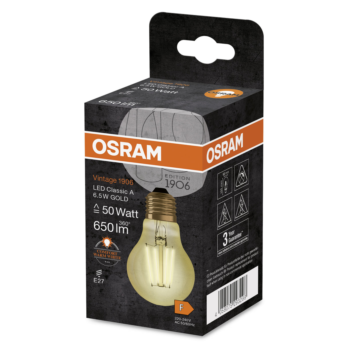 Ledvance/Osram Bombilla LED "Classic" E27 6,5W 650Lm 2400K 300º IP20