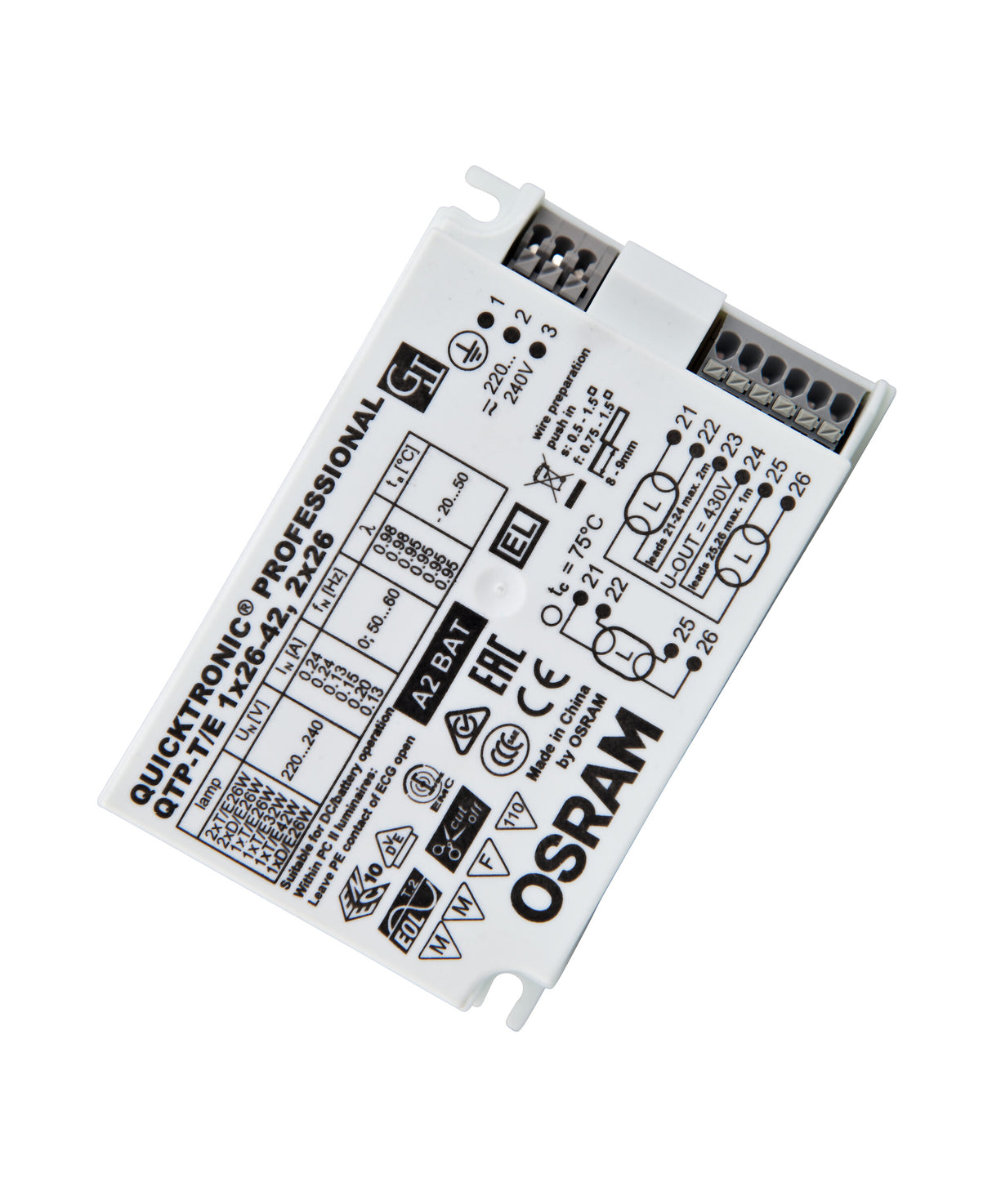 Ledvance/Osram QuickTronic QTP CFL  QTP-T/E 1X26-42,2X26/220-240