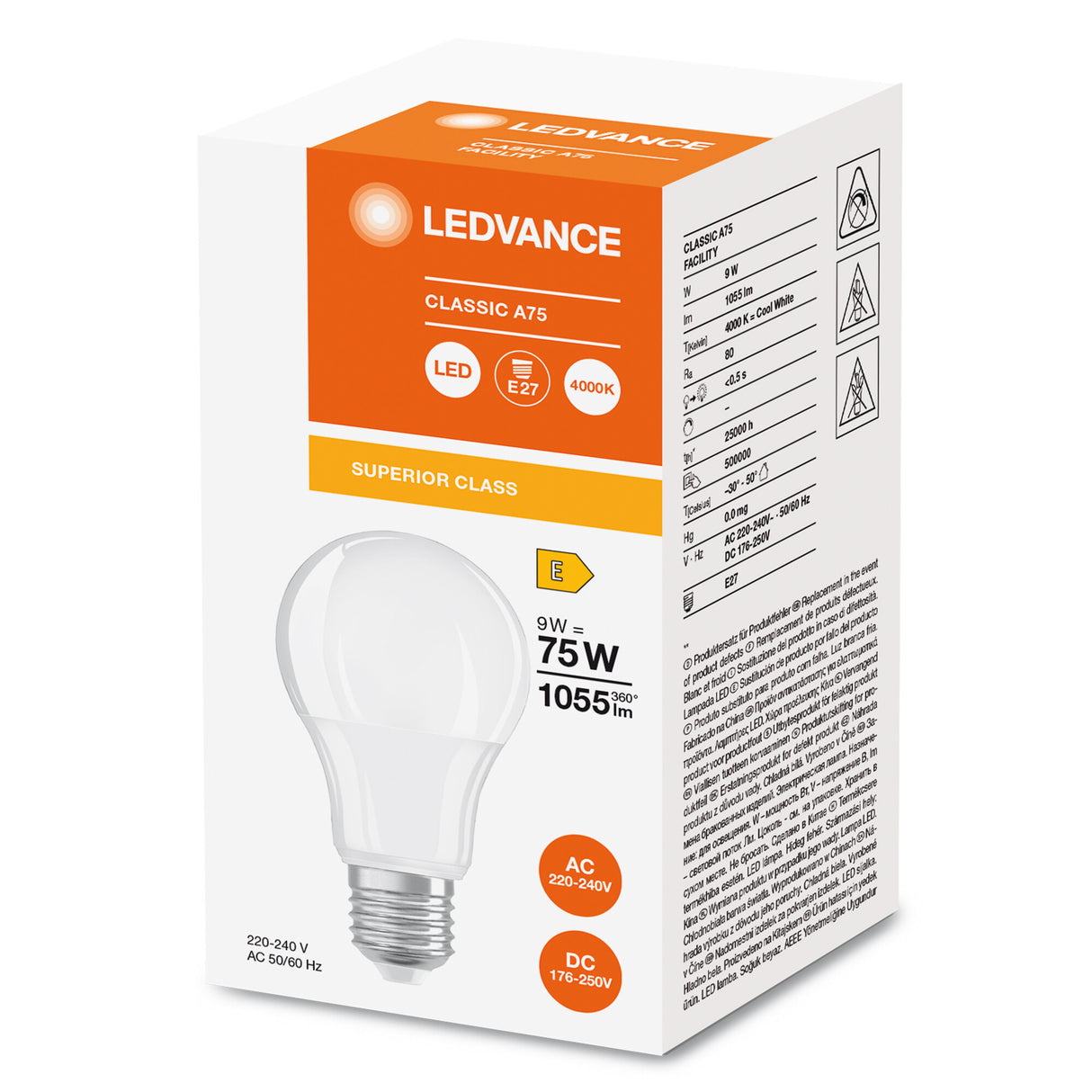 Ledvance/Osram Bombilla LED "Classic" E27 9W 1055Lm 4000K 200º IP20