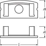 Ledvance Tapón Final Perfíl Plano Tiras LED -PF04/EC/H Pack 2