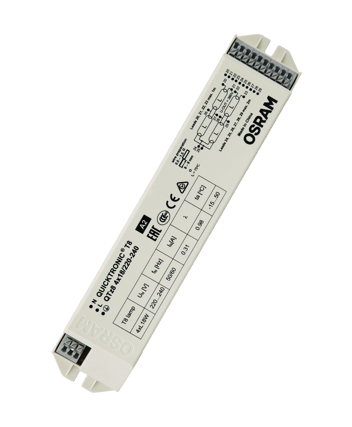 Ledvance/Osram QuickTronic QTP Z8 QTZ8 4X18/220-240