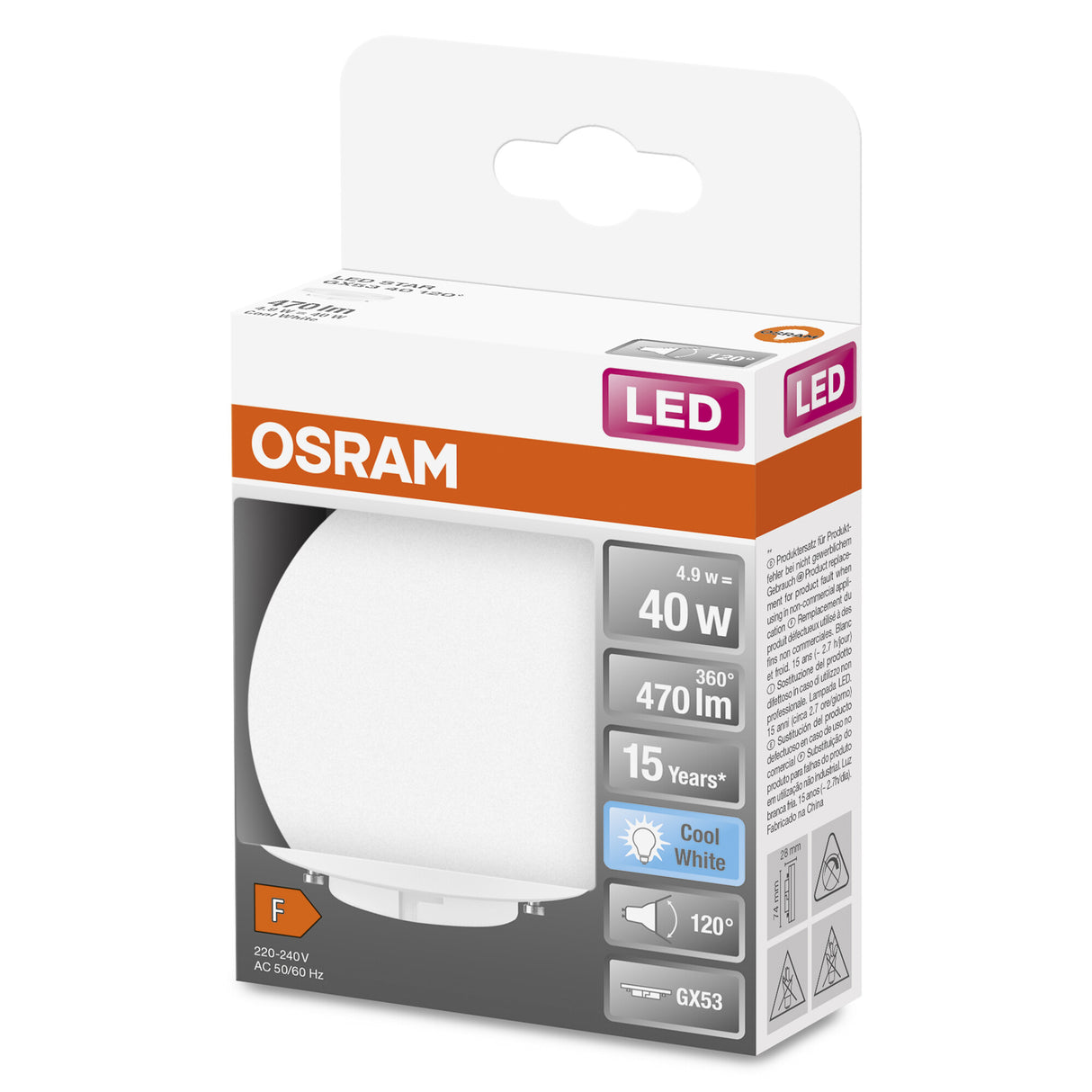 Ledvance/Osram Bombilla LED Spot GX53 6W 470Lm 4000K 120º IP20