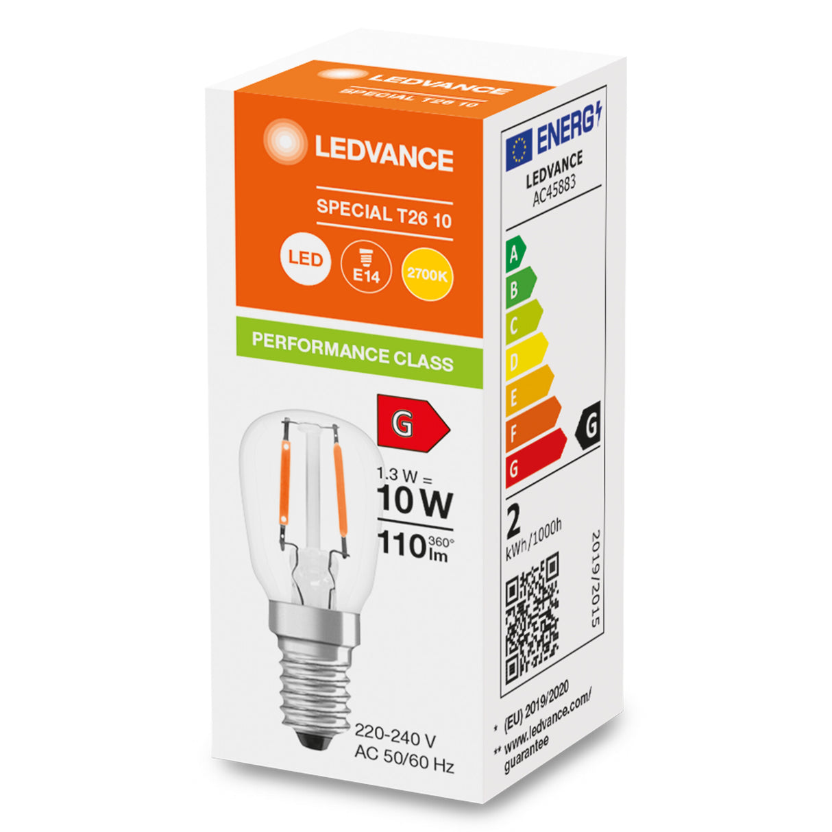 Ledvance/Osram Bombilla LED "Special" E14 1,3W 110Lm 2700K 300º IP20