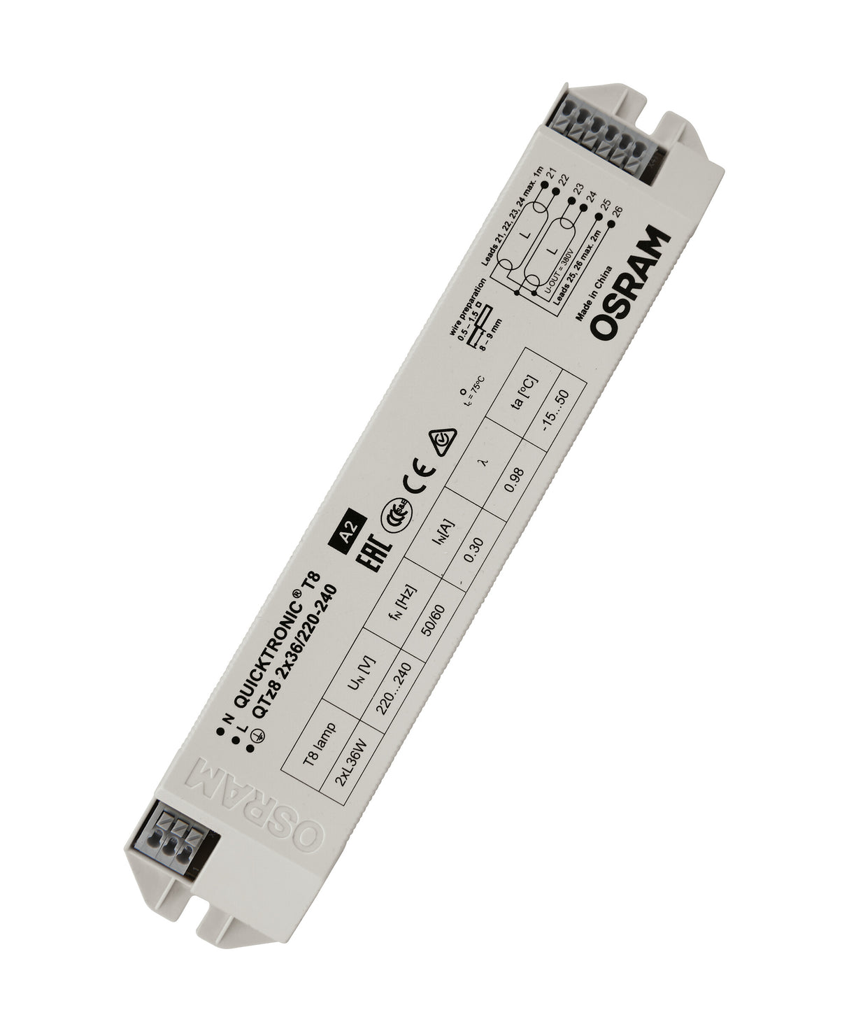 Ledvance/Osram QuickTronic QTP Z12 QTZ8 2X36/220-240
