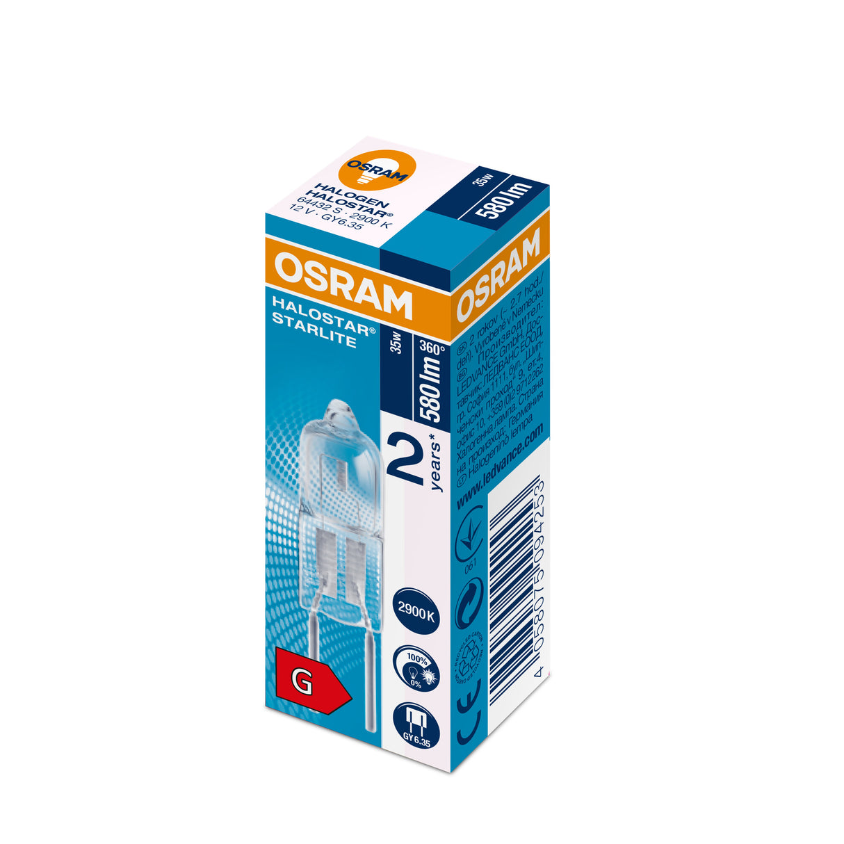 Ledvance/Osram Halógena Bajo Voltaje GY6,35 35W 580Lm 2900K   Regulable