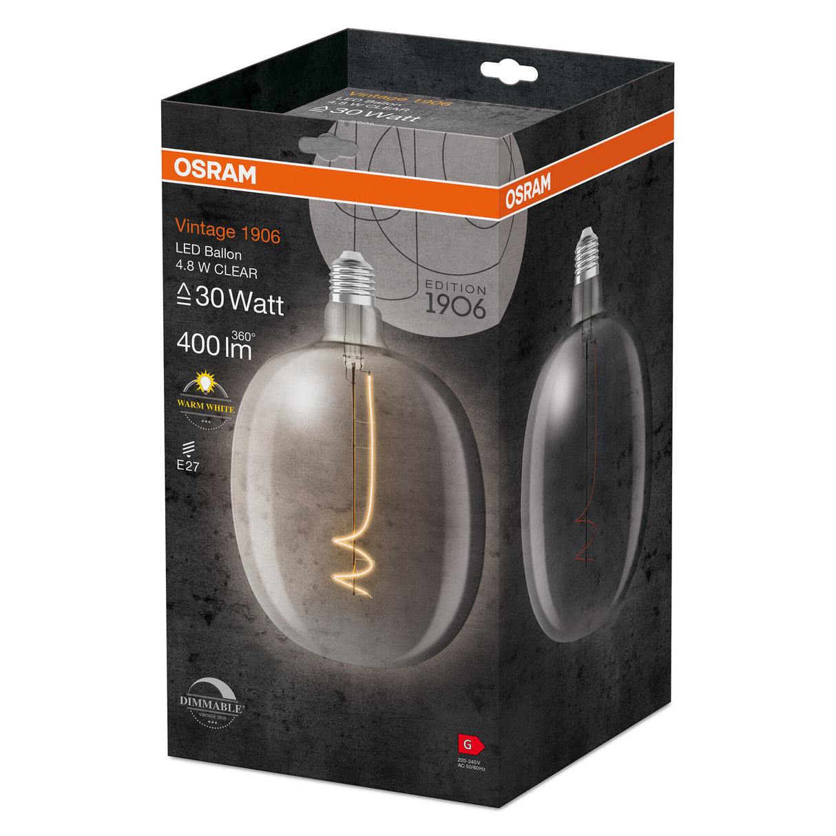 Ledvance/Osram Bombilla LED "Classic" E27 4,8W 400Lm 2700K 320º IP20 Regulable