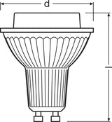 Ledvance/Osram Bombilla LED Spot GU10 9,5W 575Lm 3000K 36º IP20 Regulable