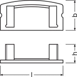 Ledvance Tapón Final Perfíl Plano Tiras LED -PF04/EC Pack 2