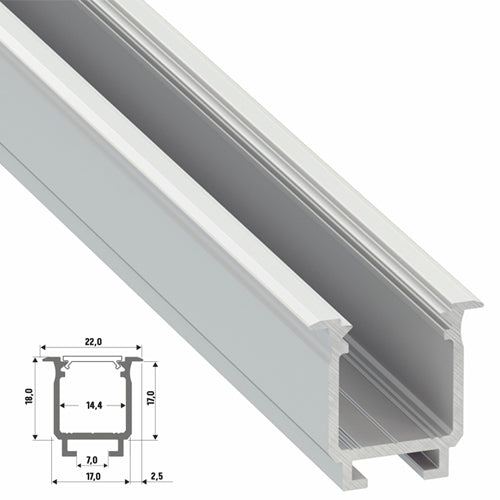 Perfíl Aluminio Tipo W 2,02M