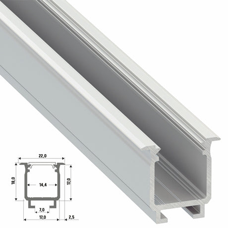 Perfíl Aluminio Tipo W 2,02M
