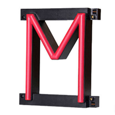 Letra LED Neon "M"  Ancho 123mm Alto 161mm Fondo 38mm