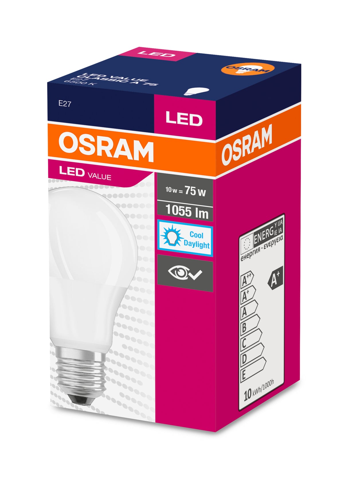 Ledvance/Osram Bombilla LED "Classic" E27 10W 1055Lm 6500K 200º IP20