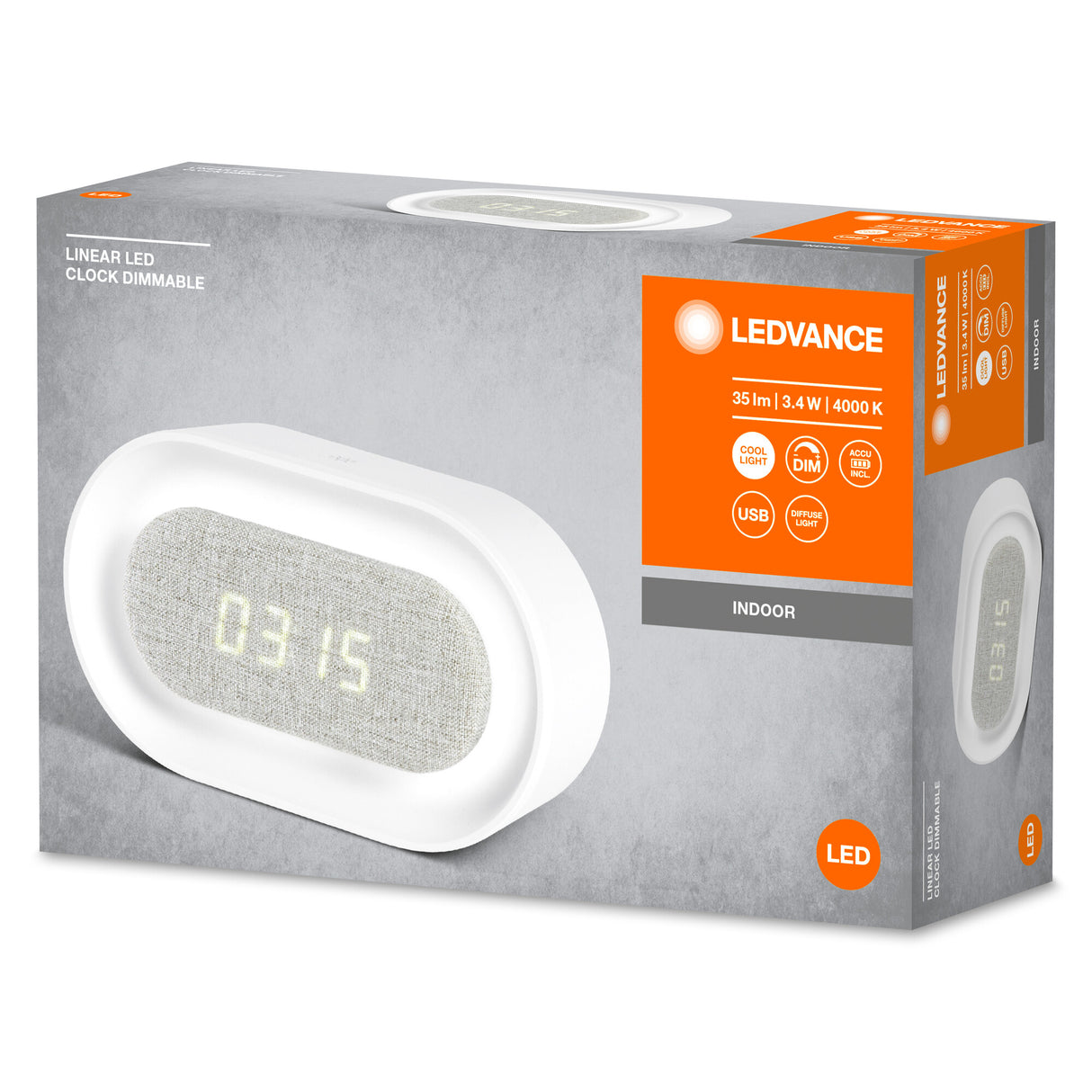 Despertador LED LEDVANCE USB   3,4W 12Lm 4000K 80º IP20 Regulable