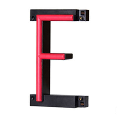 Letra LED Neon "F"  Ancho 84mm Alto 161mm Fondo 38mm