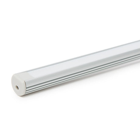 Perfíl de Aluminio para LEDS Suspendible - Difusor Opal -Tira de 2 Metros