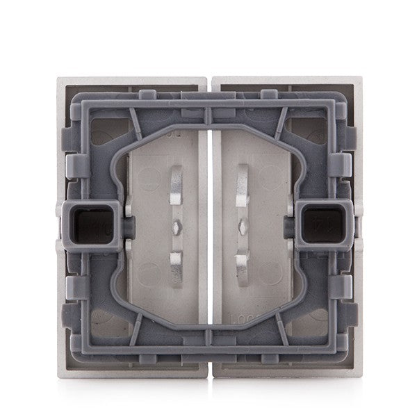 Tecla Partida PANASONIC NOVELLA para Interruptor/Conmutador Doble,  Color Plata (compatible Mecanismo KARRE)