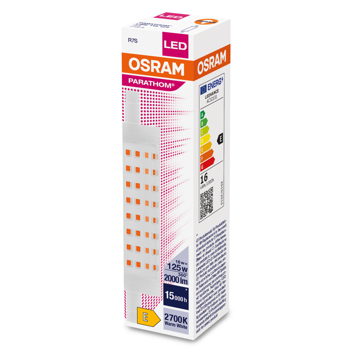 Ledvance/Osram Bombilla LED "Special" R7s 16W 2000Lm 2700K 300º IP20