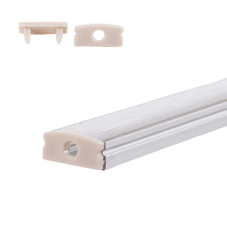 Perfíl Aluminio para Tira LED Difusor Transparente LLE-A1707-T x 2M