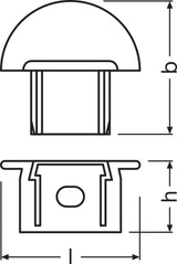 Ledvance Tapón Final Perfíl Medio Tiras LED -PM01/EC/H Pack 2