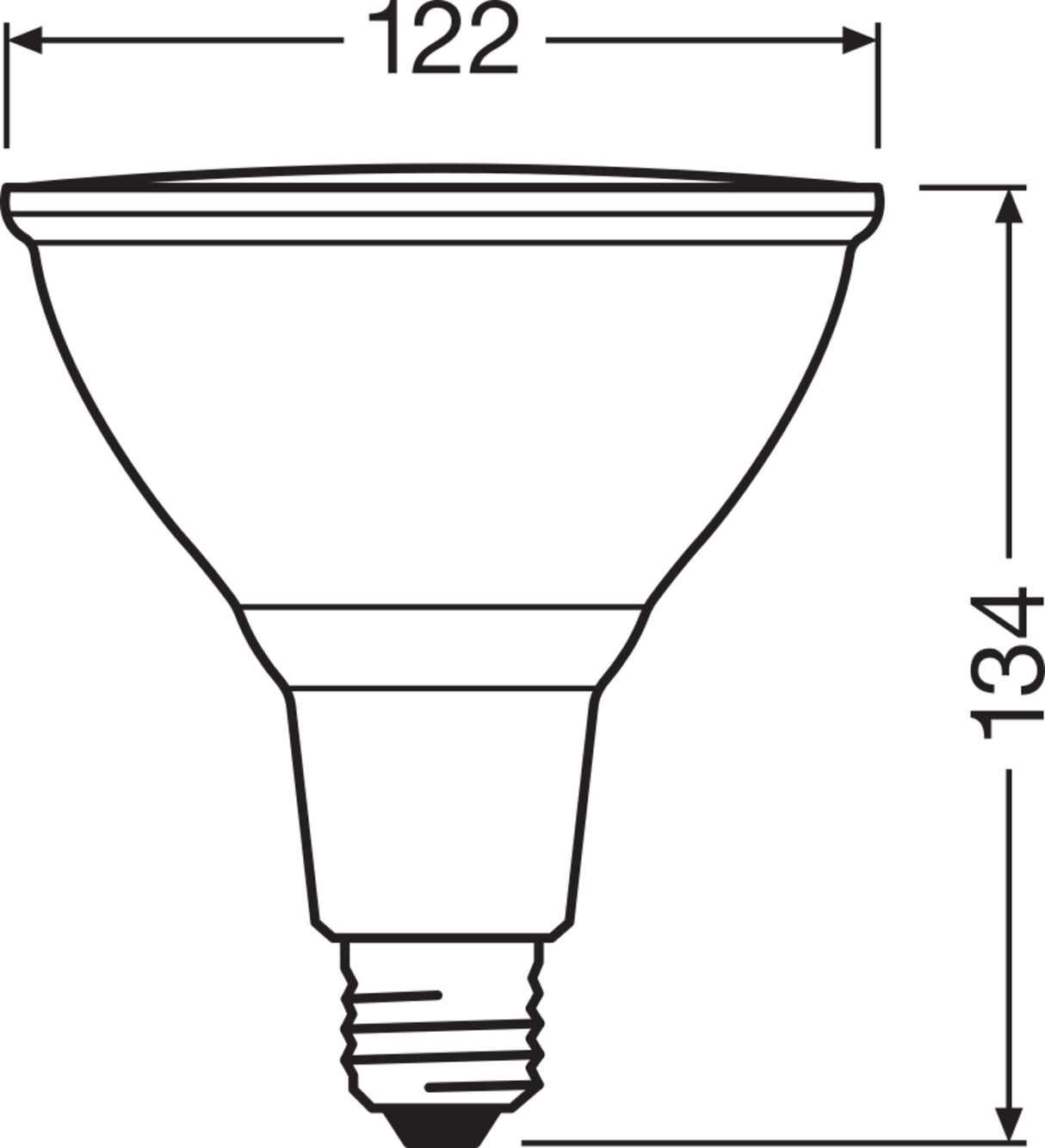 Ledvance/Osram Bombilla LED Spot E27 15,2W 1035Lm 2700K 30º IP65 Regulable