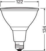 Ledvance/Osram Bombilla LED Spot E27 15,2W 1035Lm 2700K 30º IP65 Regulable