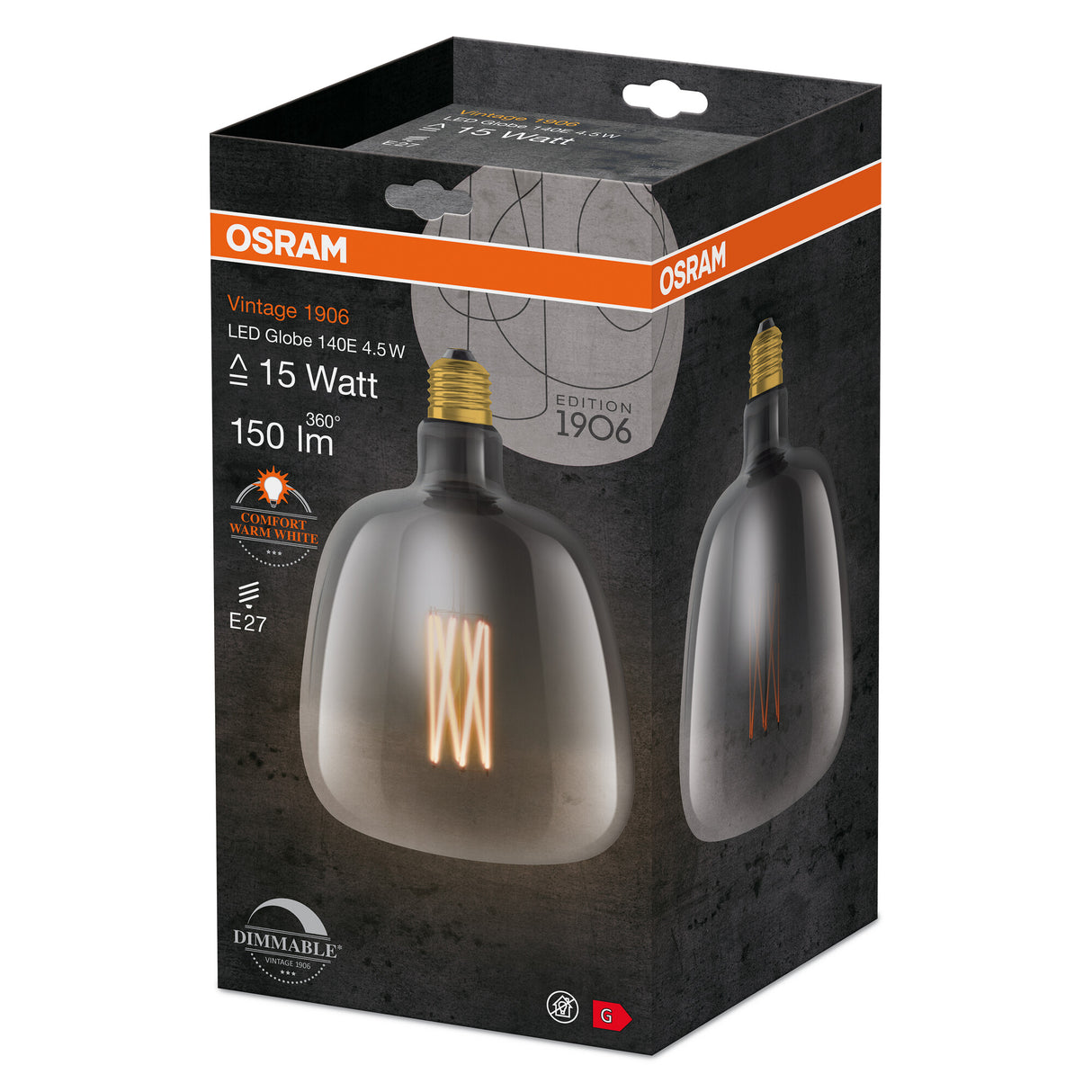 Ledvance/Osram Bombilla LED "Classic" E27 4,5W 150Lm 1600K 220º IP20 Regulable