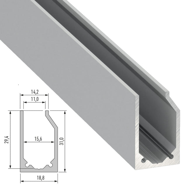 Perfíl Aluminio Tipo I10 2,02M