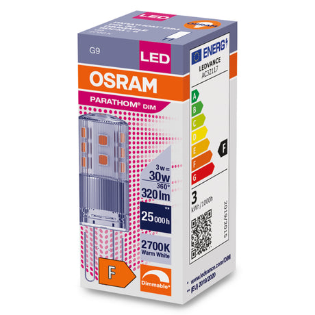 Ledvance/Osram Bombilla LED "Special" G9 3W 320Lm 2700K 320º IP20 Regulable