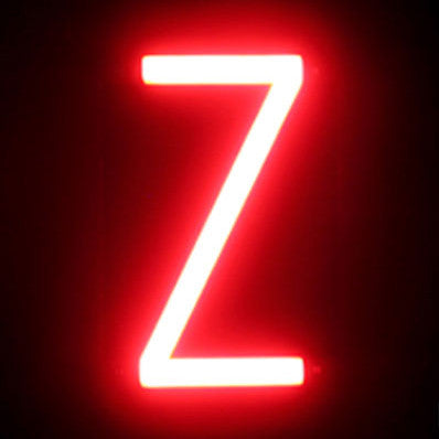 Letra LED Neon "Z"  Ancho 87mm Alto 161mm Fondo 38mm