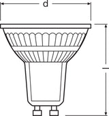 Ledvance/Osram Bombilla LED Spot GU10 4,1W 350Lm 2700K 120º IP20 Regulable