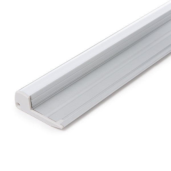 Perfíl de Aluminio para LEDS Iluminación Escaleras  con Difusor Opal - Tira de 1 Metro