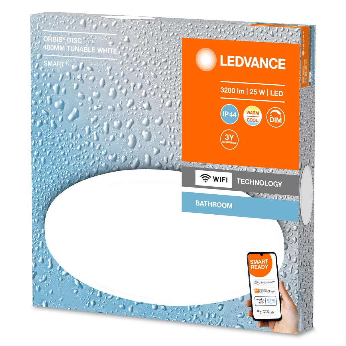 Plafón LED Ledvance "Smart"   25W 1900Lm 3000…6500K 110º IP44 Regulable
