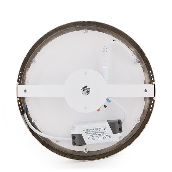 Plafón de Techo de LEDs Circular Ø240mm 18W 1300Lm 50.000H Niquel Satinado