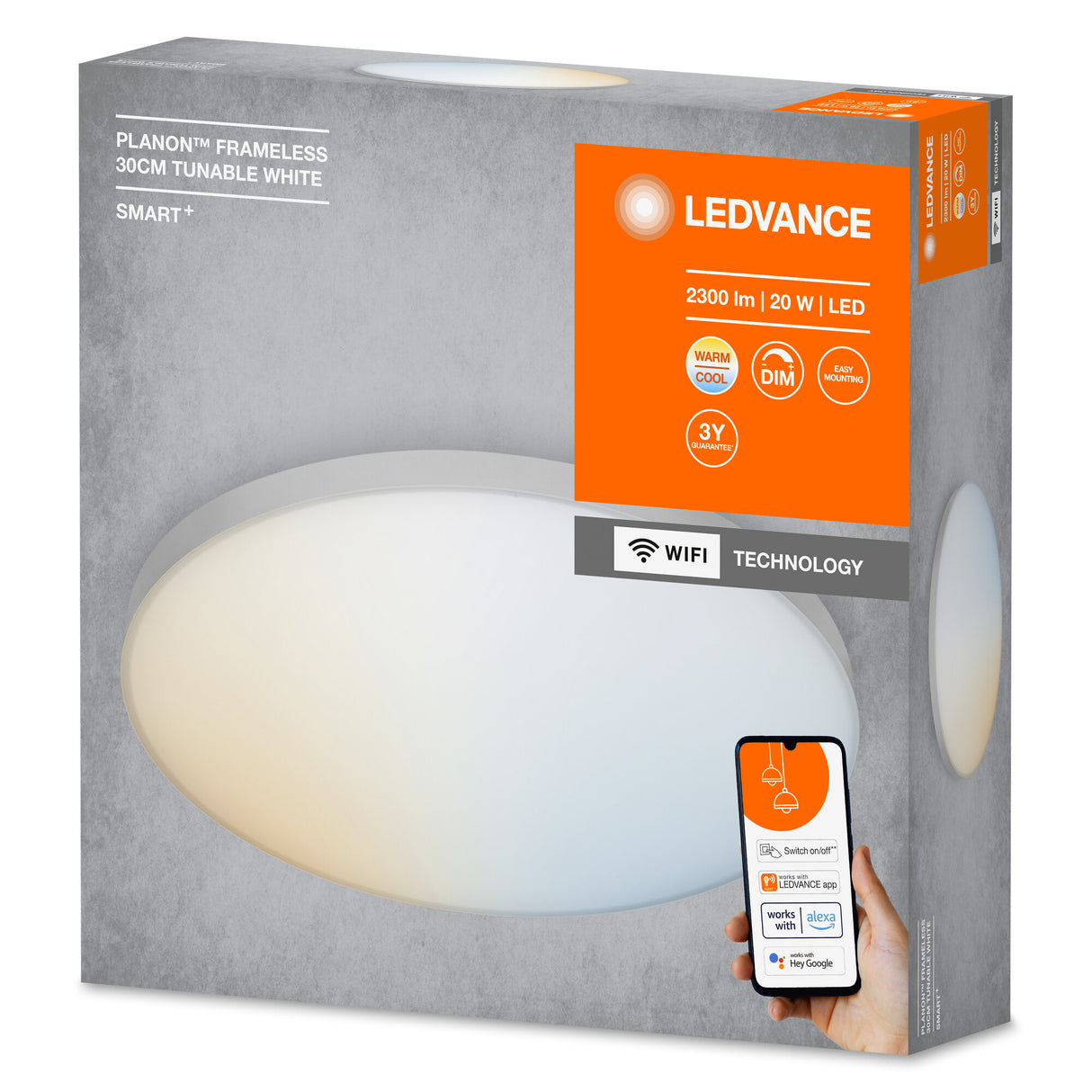 Plafón LED Ledvance  "Smart"   20W 1700Lm 3000…6500K 110º IP20 Regulable