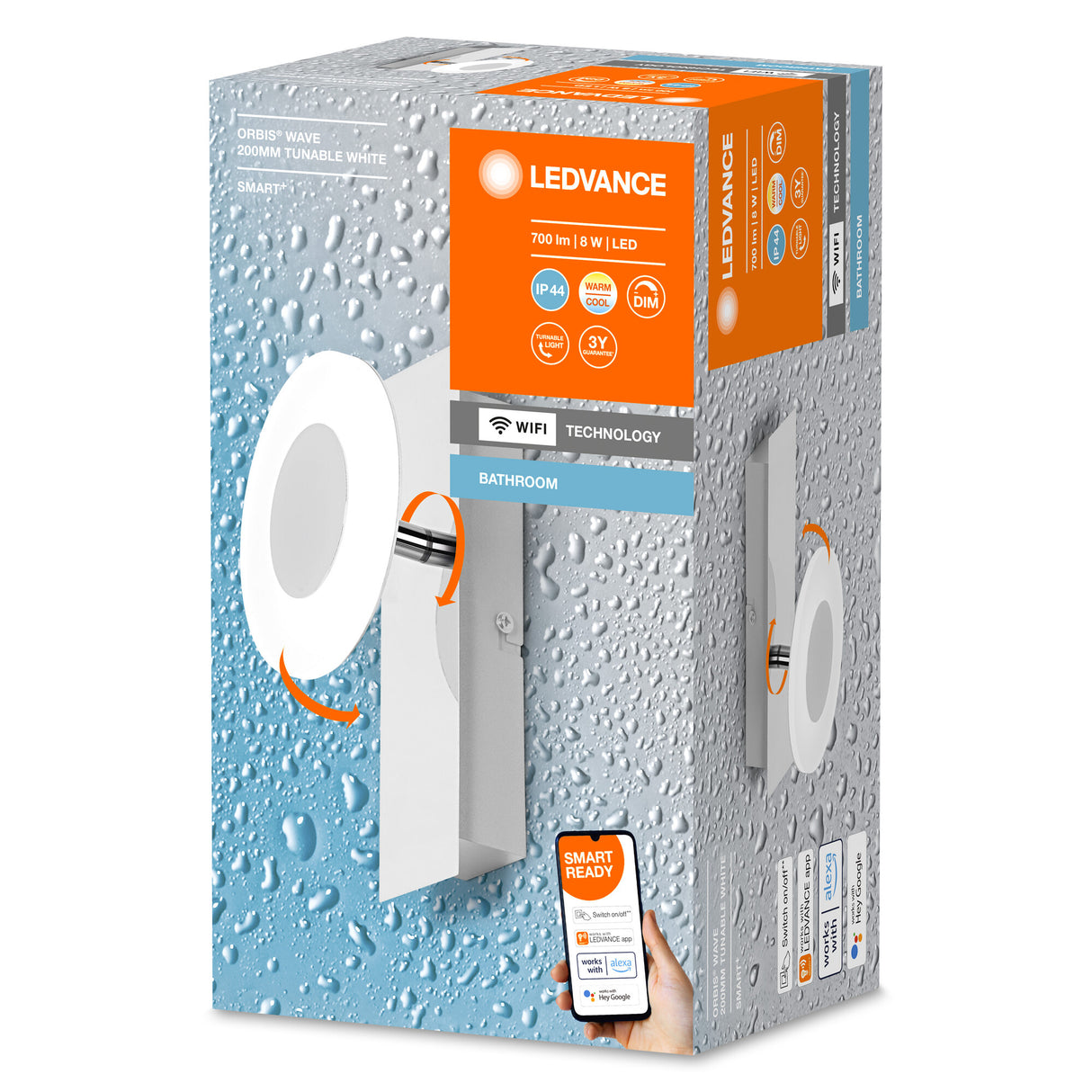 Plafón LED Ledvance "Smart"   8W 400Lm 3000…6500K 110º IP44 Regulable